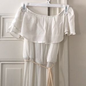 White off shoulder maxi dress